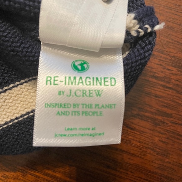 J. Crew Navy and White Stripe Crew Sweater - Picture 7 of 8